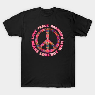Peace hippie text T-Shirt